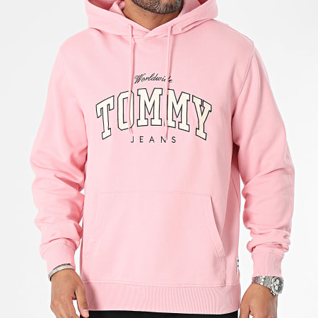 Tommy Jeans - Sweat Capuche Regular Varsity 8401 Rose