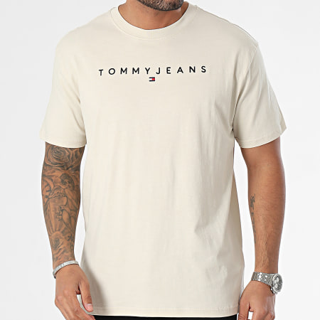 Tommy Jeans - Maglietta Linear Logo 7993 Beige