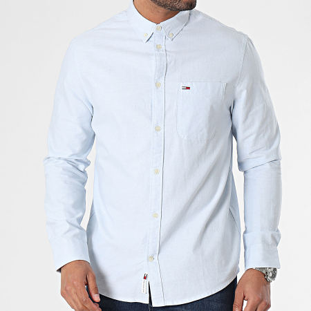 Tommy Jeans - Chemise Manches Longues Regular Oxford 8335 Bleu Clair