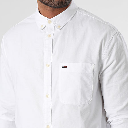 Tommy Jeans - Chemise Manches Longues Regular Oxford 8335 Blanc