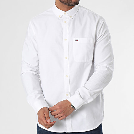 Tommy Jeans - Camicia Oxford Regular a maniche lunghe 8335 Bianco