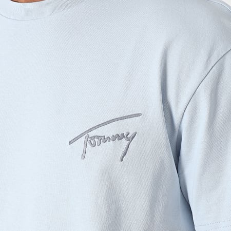 Tommy Jeans - Tee Shirt Col Rond Regular Signature 7994 Bleu Clair