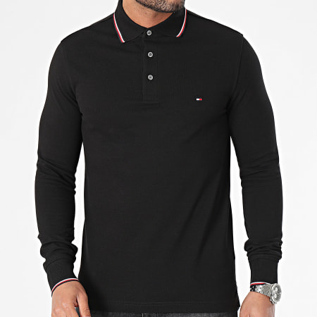 Tommy Hilfiger - Polo Manches Longues Tipped Slim 9543 Noir