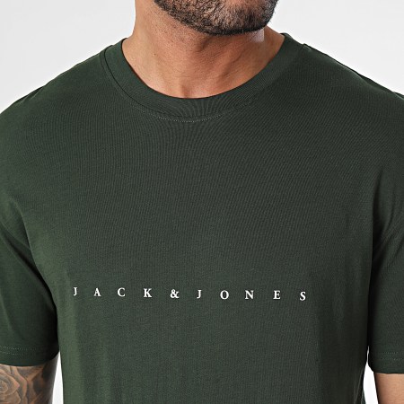 Jack And Jones - Tee Shirt Col Rond Star Vert Foncé