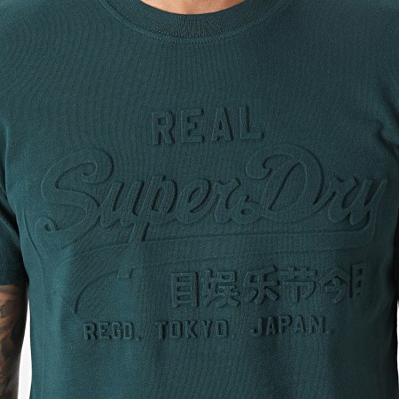 Superdry - Camiseta cuello redondo estampada M1011908A Verde oscuro