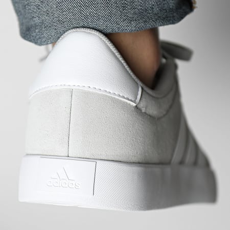 Adidas Sportswear - VL Court 3.0 Sneakers ID6280 Grigio Due Calzature Bianco Argento Metallizzato