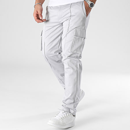 ADJ - Pantaloni cargo grigio chiaro
