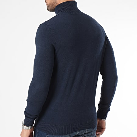 Jack And Jones - Pull Col Roulé Emil Bleu Marine