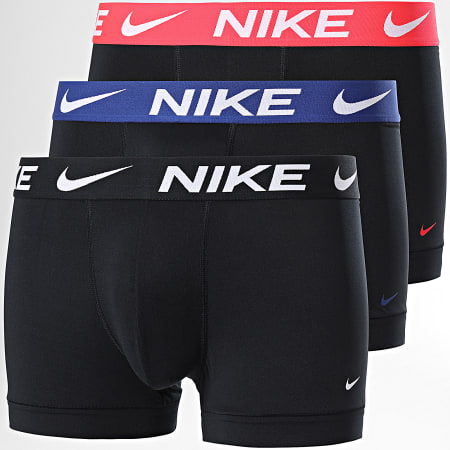Nike - Juego de 3 bóxers Dri-Fit Essential Micro KE1156 Negro Azul marino Rojo