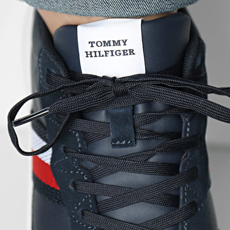 Tommy Hilfiger - Baskets Light Cupsole Leather Mix Stripes 4889 Desert Sky