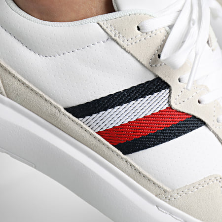 Tommy Hilfiger - Sneakers Light Cupsole Pelle Mix Stripes 4889 Bianco