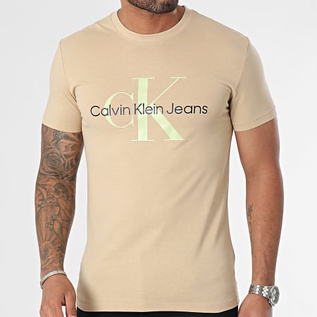 Calvin Klein - Tee Shirt Col Rond 0806 Beige
