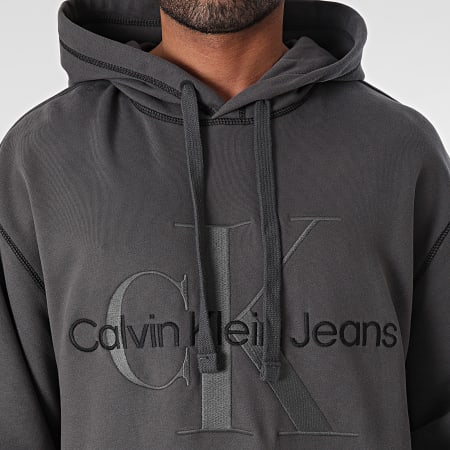 Calvin Klein - Felpa con cappuccio 4623 Grigio antracite