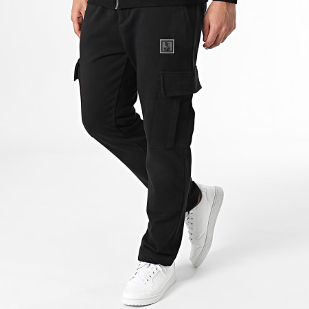 Classic Series - Set di pantaloni cargo e zip con cappuccio neri