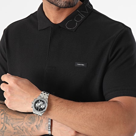 Calvin Klein - Polo manica corta con colletto logato 2762 nero