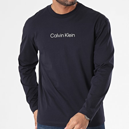 Calvin Klein - Hero Logo 2396 Maglietta a maniche lunghe blu navy