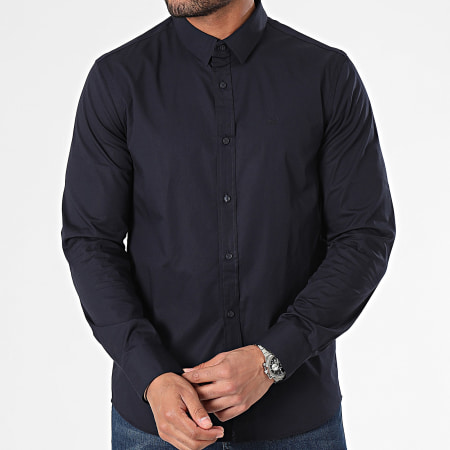 Calvin Klein - Camicia in popeline a maniche lunghe 0856 blu navy