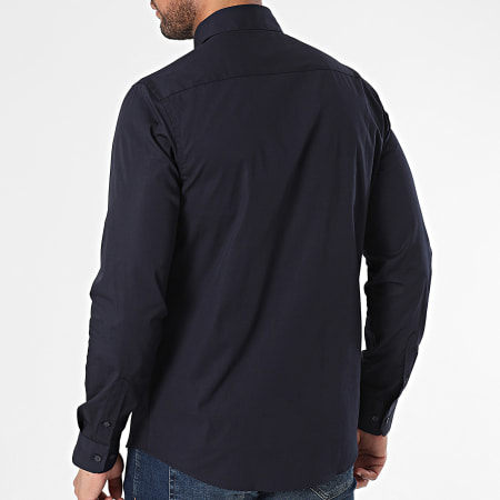 Calvin Klein - Camisa de popelina de manga larga 0856 Azul Marino