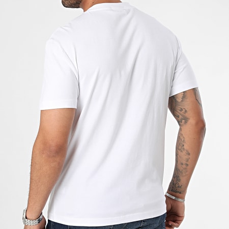 Calvin Klein - Camiseta con logo de goma y cuello redondo 2403 Blanco