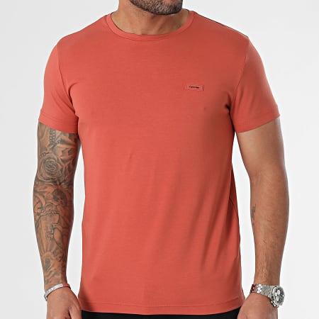 Calvin Klein - Maglietta girocollo 2724 rosso mattone