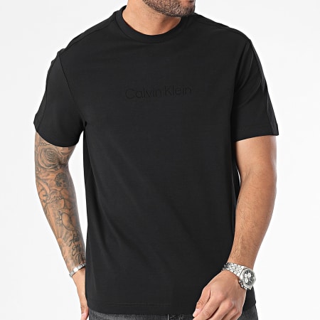 Calvin Klein - Tee Shirt Col Rond Debossed Logo 2747 Noir