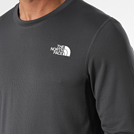 The North Face - A825Q Gris Antracita Negro Camiseta Manga Larga