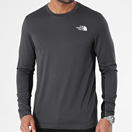 The North Face - Tee Shirt Manches Longues A825Q Gris Anthracite Noir