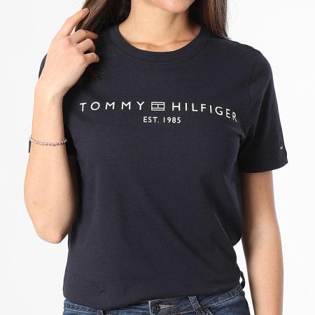 Tommy Hilfiger - Maglietta da donna Corp Logo 0276 blu navy
