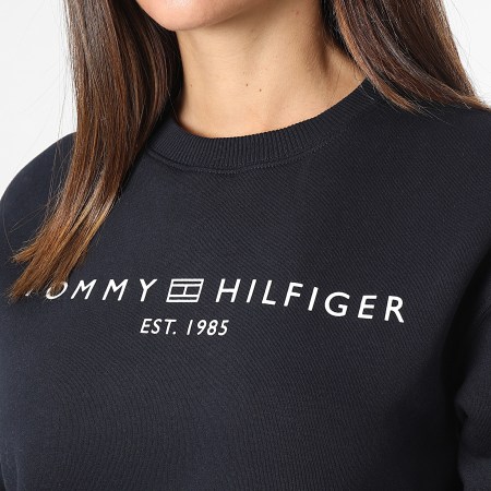 Tommy Hilfiger - Felpa girocollo da donna Reg Corp Logo 9791 Blu navy