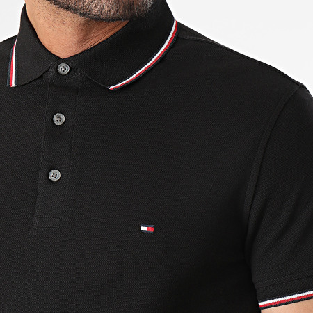 Tommy Hilfiger - Polo Manches Courtes Slim Tipped 0750 Noir