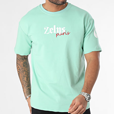 Zelys Paris - Tee Shirt Col Rond Vert