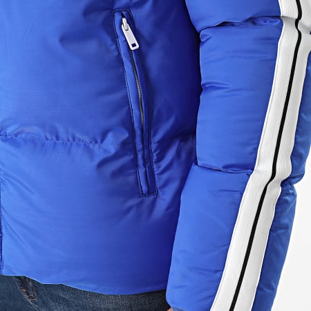 KZR - Abrigo azul con capucha y rayas