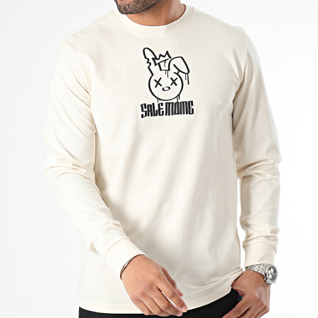 Sale Môme Paris - Maglietta a maniche lunghe Rabbit King Beige Nero