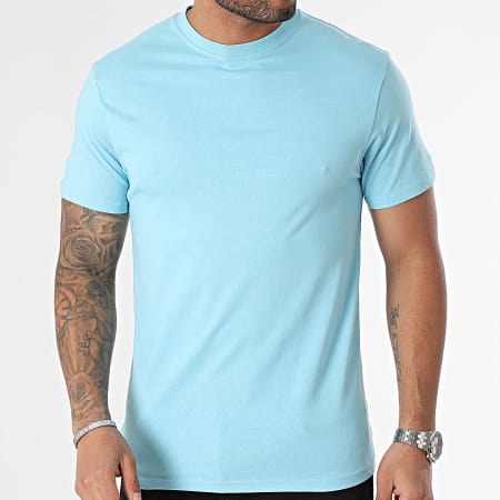 Black Industry - Camiseta azul cielo de cuello redondo