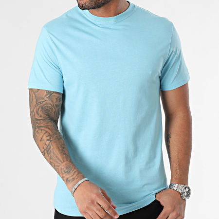 Black Industry - Camiseta azul cielo de cuello redondo
