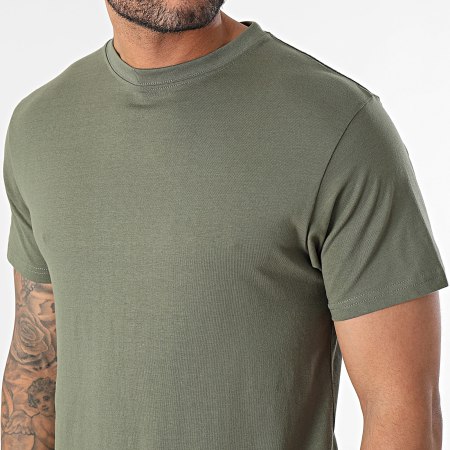 Black Industry - Camiseta cuello redondo verde caqui