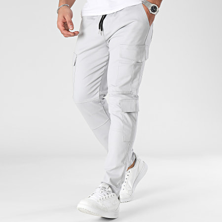 Frilivin - Pantalones cargo gris claro