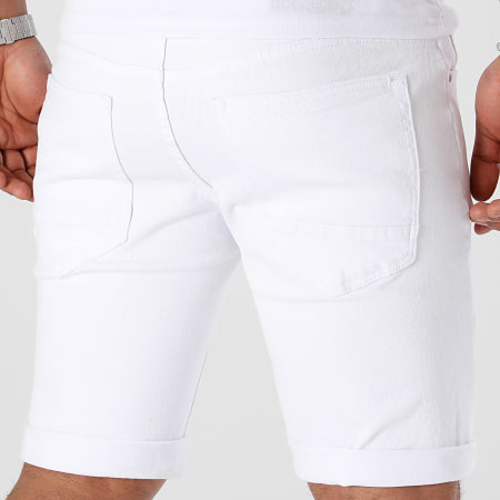 LBO - Short Jean Avec Destroy 0271 Blanc