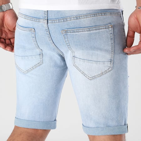 LBO - Pantalones cortos vaqueros con Destroy 0273 Denim azul