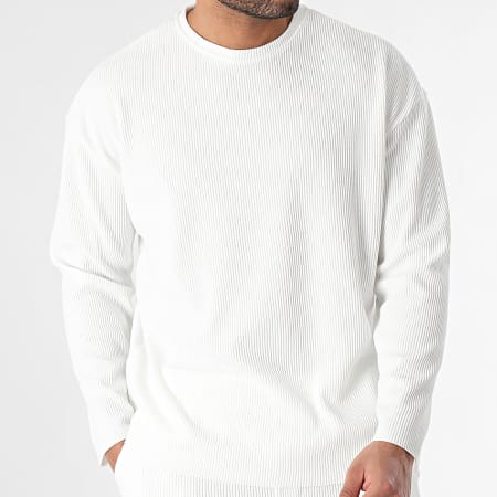 Frilivin - Conjunto de jersey y pantalón blanco