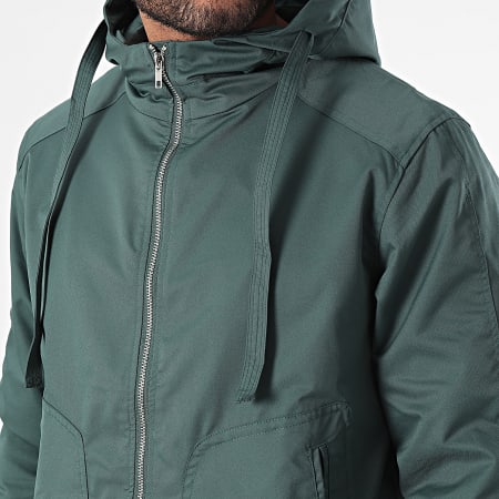 Frilivin - Conjunto de chaqueta con capucha y cremallera y pantalón cargo verde oscuro