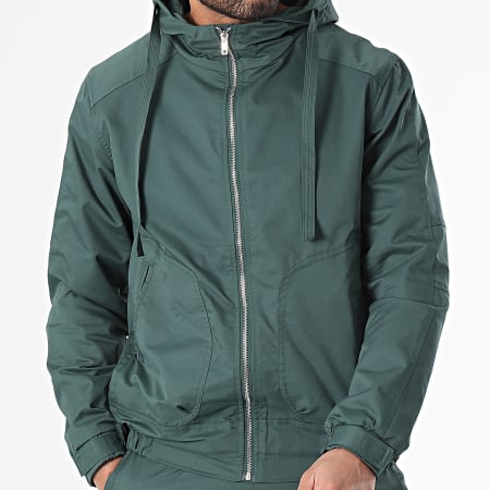 Frilivin - Set giacca e pantaloni cargo con cappuccio verde scuro