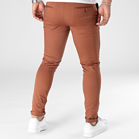 Mackten - Pantalones chinos marrones