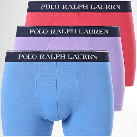 Polo Ralph Lauren - Set di 3 boxer blu chiaro viola rosso