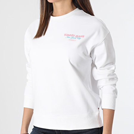 Tommy Jeans - Sweat Crewneck Femme Essential Logo 7336 Blanc