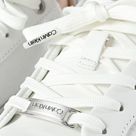 Calvin Klein - Zapatillas Mujer Flatform C Lace Up Mono Mix 1870 Blanco Perla Gris