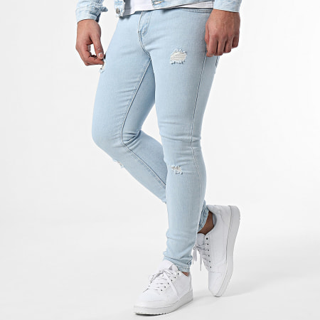 Frilivin - Set giacca e jeans super slim con lavaggio blu