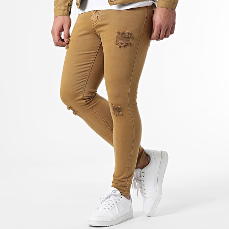 Frilivin - Set giacca e jeans super slim color cammello