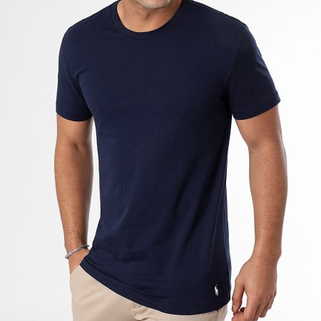 Polo Ralph Lauren - Lot De 3 Tee Shirts Original Player Blanc Bleu Marine Girs Anthracite Chiné