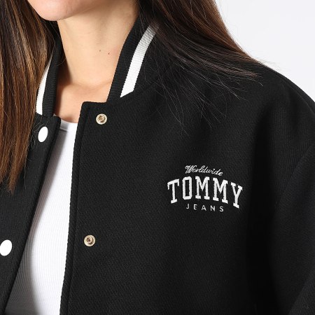 Tommy Jeans - Veste Teddy Crop Femme Varsity 7236 Noir